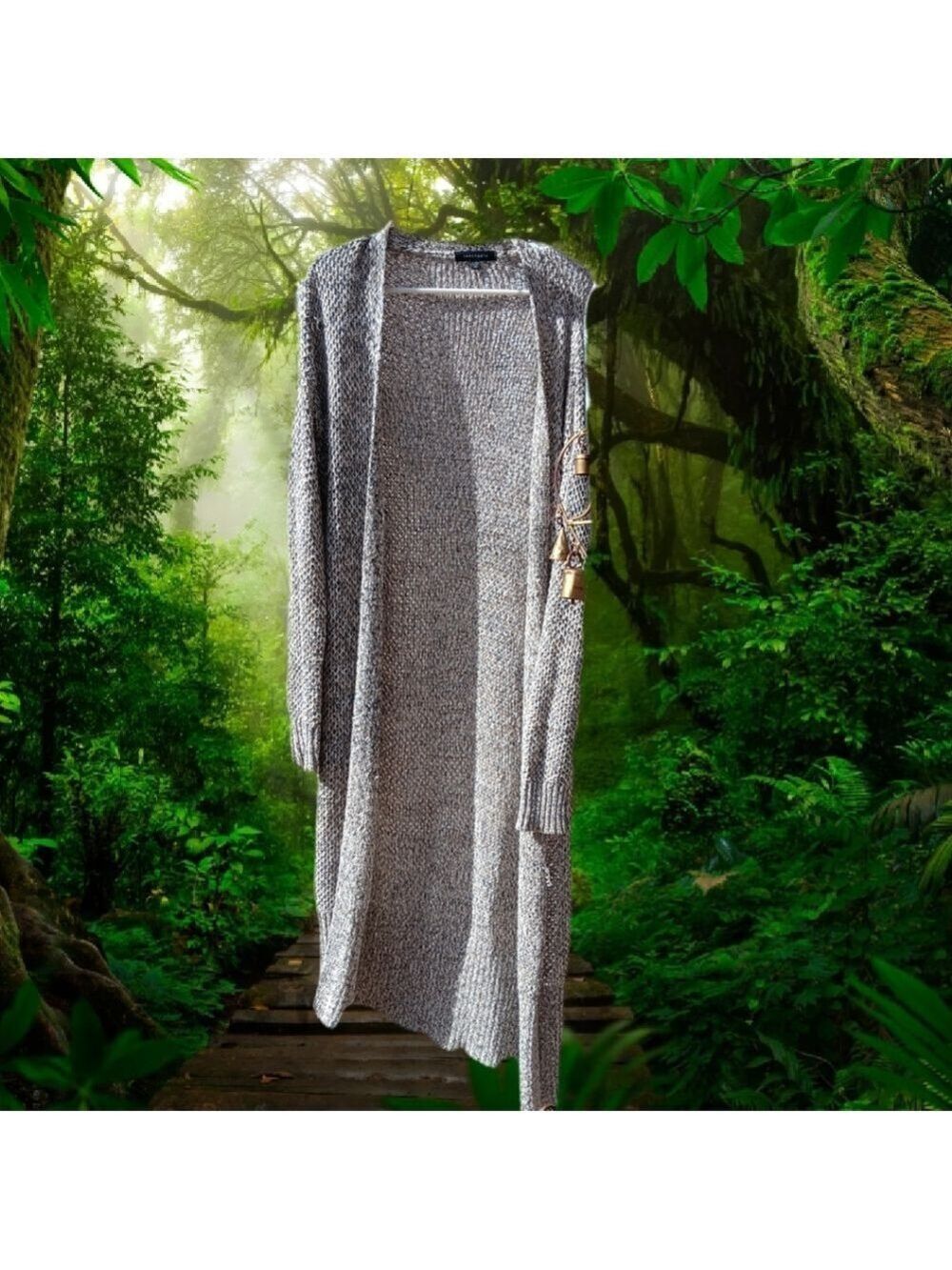 Sanctuary Cardigan Sweater Maxi Tan Speckles Size M